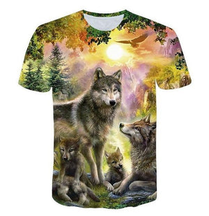 Lovers Wolf Printed T shirts