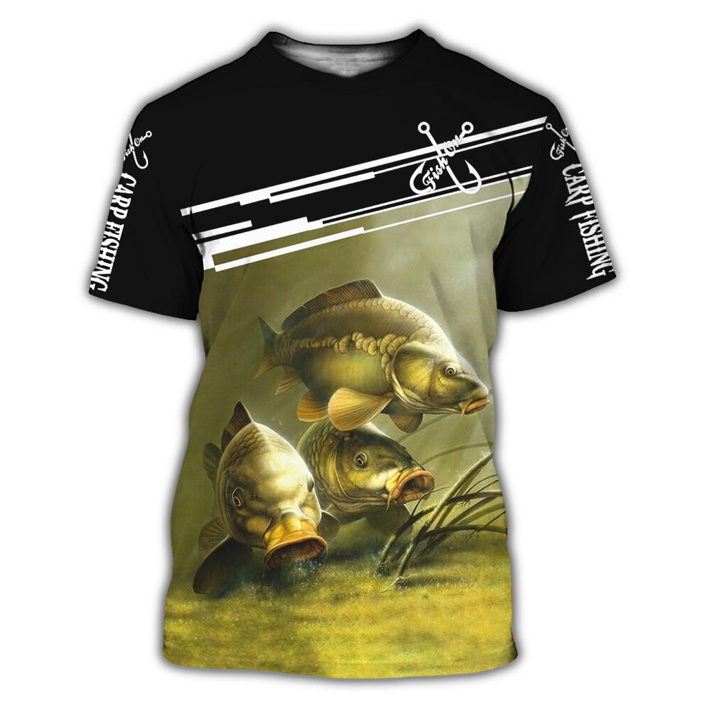 Beautiful Carp Fishing 3D Print  T-shirts