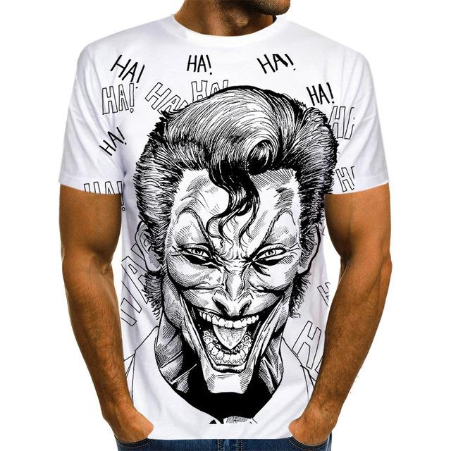 Men Joker Face Casual Male Tshirt