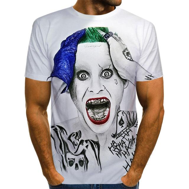 Men Joker Face Casual Male Tshirt