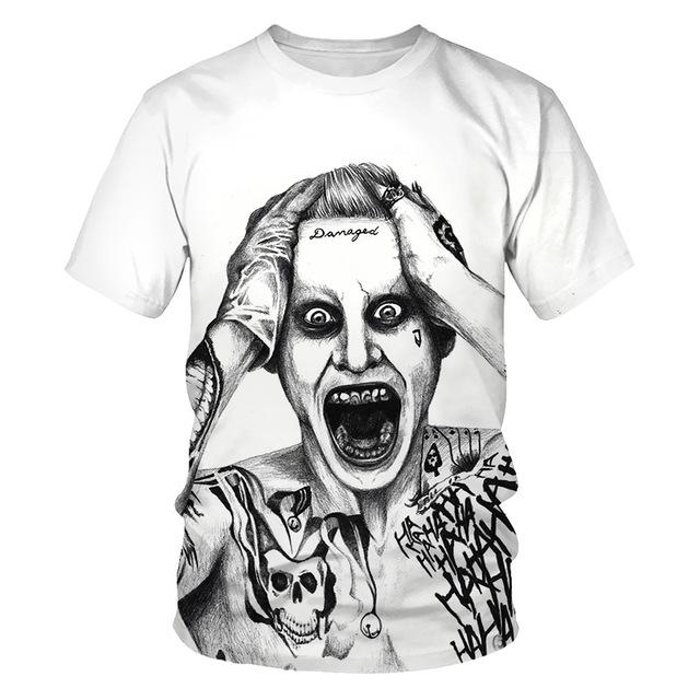 Men Joker Face Casual Male Tshirt