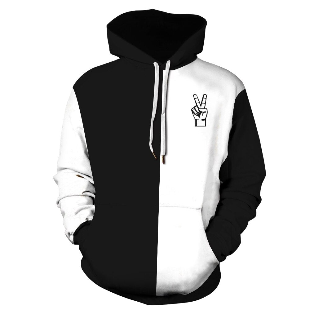 White and Black Winter Sweatshirt