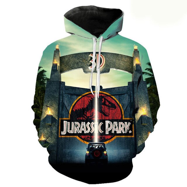 Jurassic Park 3D Print Hoodies